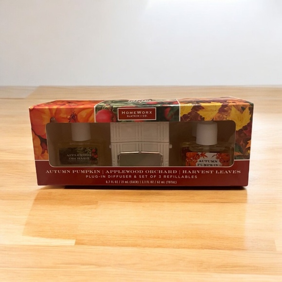 HomeWorx Slatkin & Co Plug-In Diffuser Set + 3 Refills • Seasonal Fall Scent - Picture 1 of 2